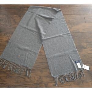 Polo Ralph Lauren Mens Scarf Gray Wool Wrap Made In Italy NWT